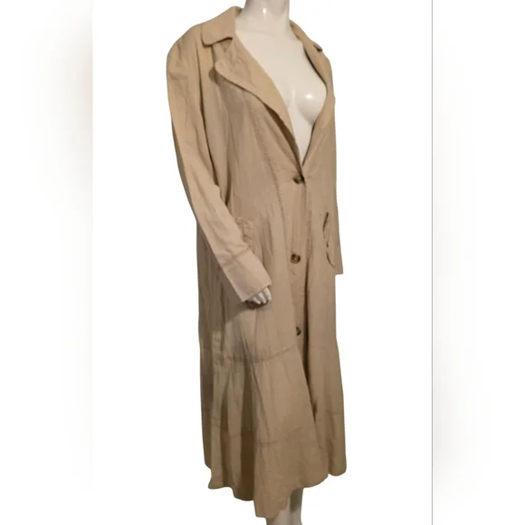 Free People Rory Duster Sand Dollar Trench Coat Size Small NWT **Missing Belt*** - Picture 7 of 14